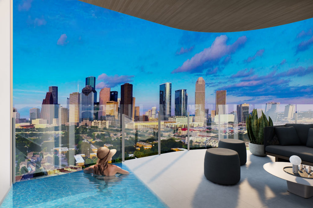 Some units can even be outfitted with a plunge pool on the balcony that was engineered to be flush with the ground to provide unobstructed views from inside and out.