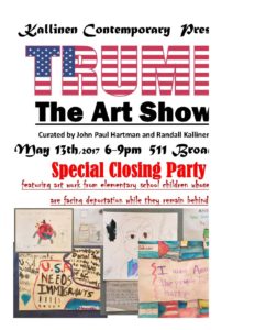 One of Kallinen Contemporary's DIY flyers promoting a juried show addressing Trump's reign in office.