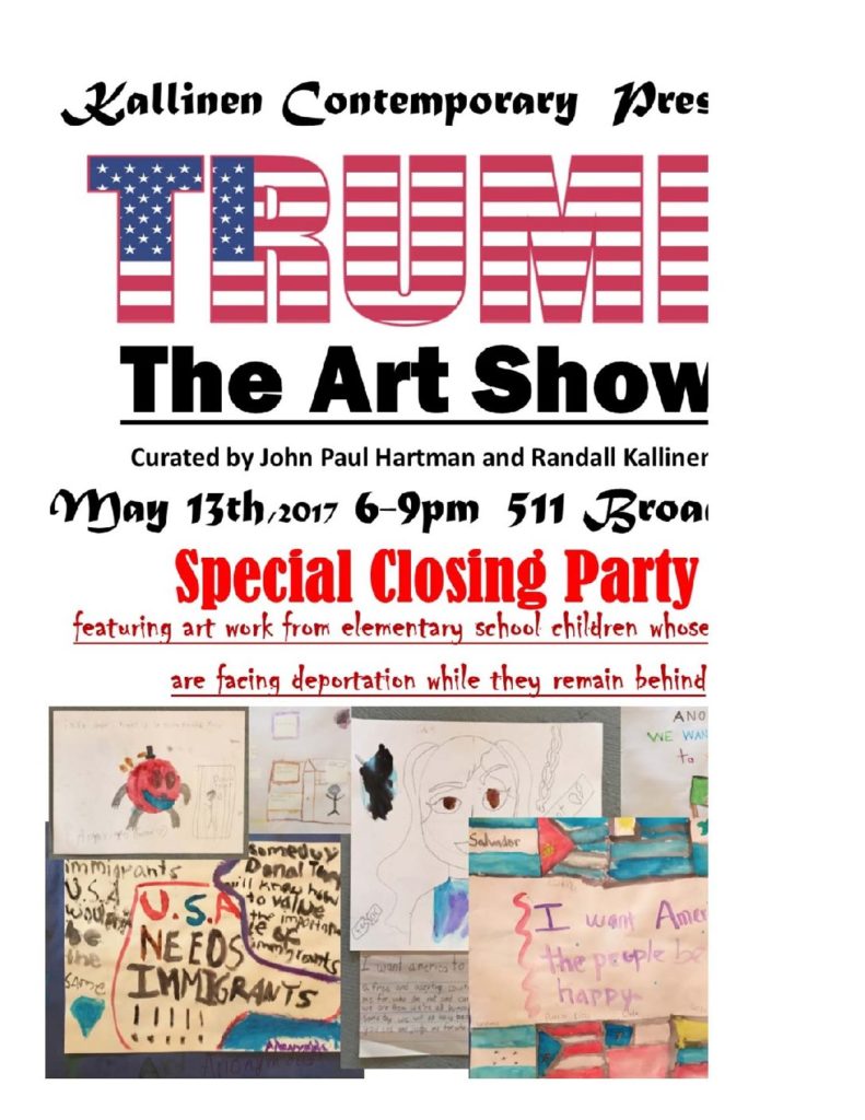 One of Kallinen Contemporary's DIY flyers promoting a juried show addressing Trump's reign in office. 