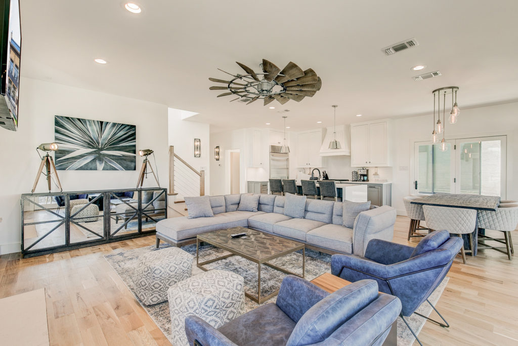 Flow seamlessly from the kitchen into the living area.