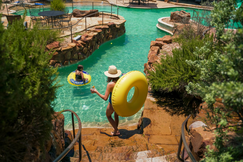 The resort pool is perfect for cooling off.