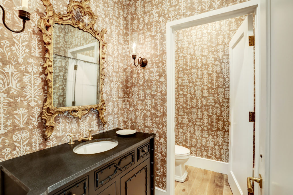 One of two powder rooms on the first floor of the 7,500 square foot house.