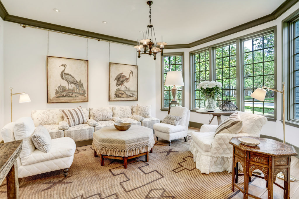 The formal living room designed by Pamela Pierce.