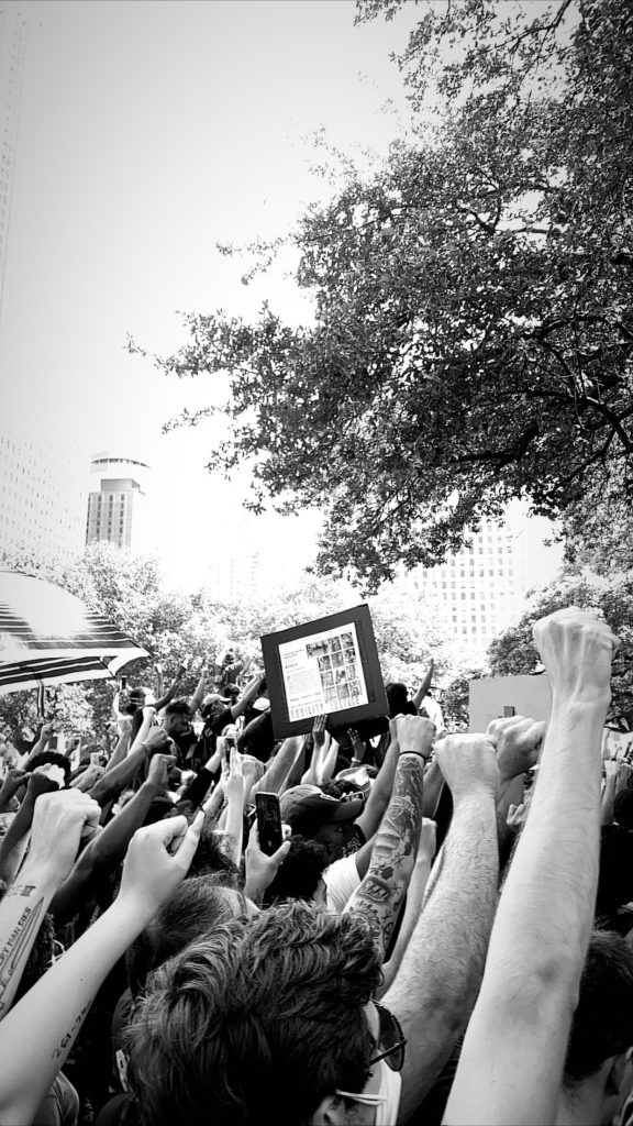 People of all races, and ages (including at least one 93-year-old) came out for the Houston George Floyd march. (Photo by Kara Smith)