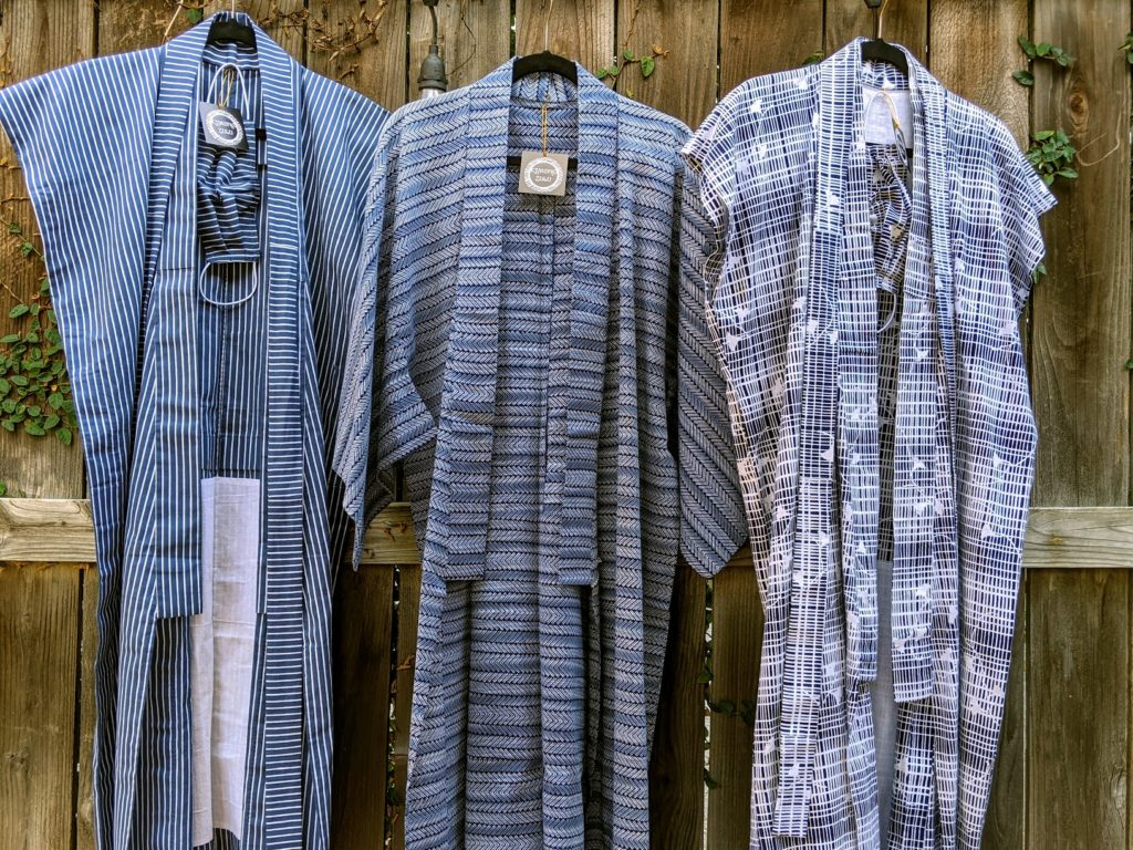 Kimono Zulu reimagined sleeveless yukata and kimonos with matching matching mask and belt