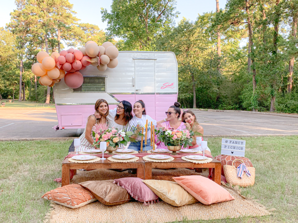 picnic photoshoot. such as a picnic blanket, themed napkins, plates and gla...