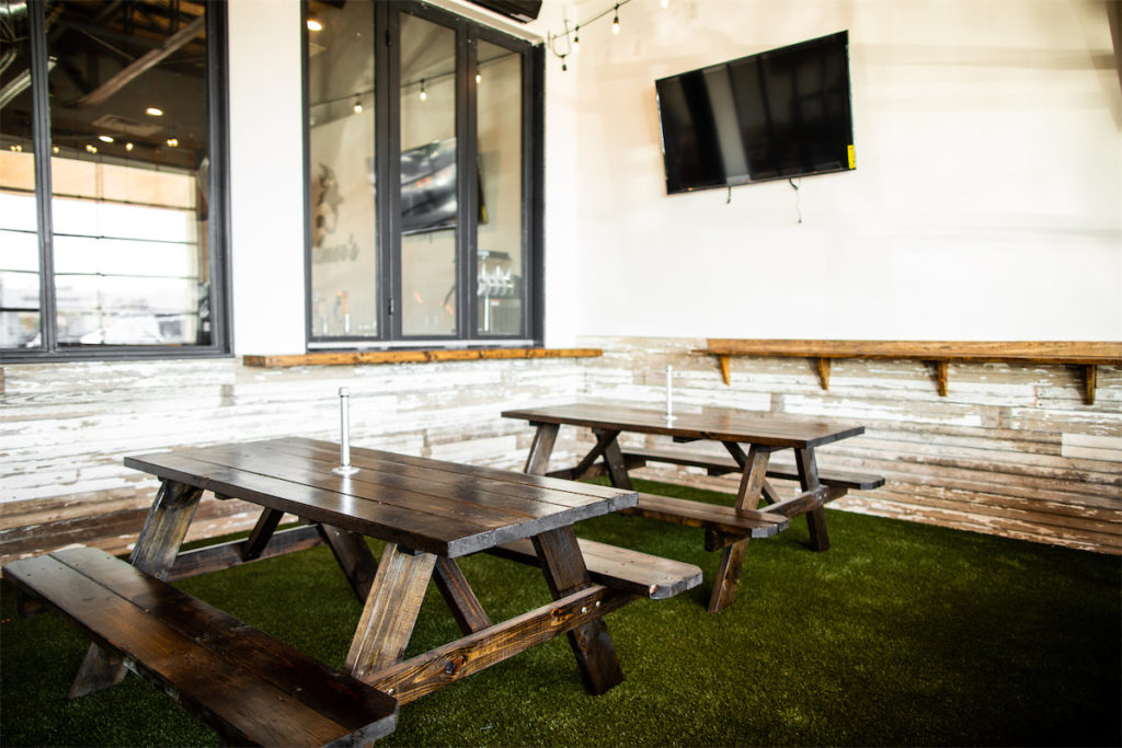 You can also enjoy your fried chicken on the covered patio at Palmer's. (Photo by Kathy Tran)