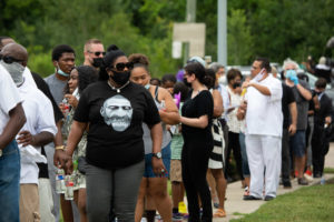 Thousands  of Houstonians gathered to remember George Floyd as his body laid in state at The Fountain of Praise church, Monday June 8, 2020Family, rappers Bun B and Trae the Truth, and Houston Mayor Sylvester Turner