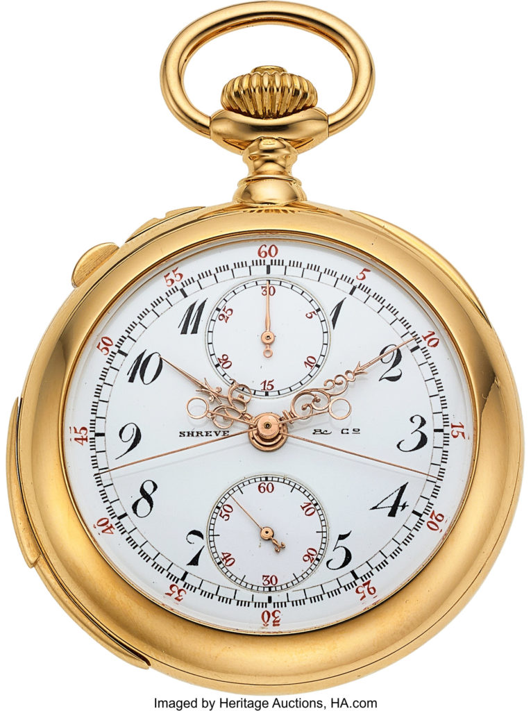 The historically significant Patek Philippe chronograph owned by U.S. Surgeon General Rupert Blue will be auctioned on June 9 at Heritage Auctions.