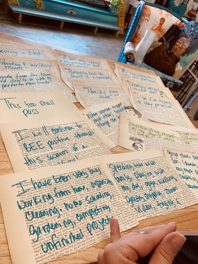 At Sawyer Yards, words assume power: "The Thought Hive" was inspired by a reverence for the past and the challenges of this present time. Collaborators/artists Stacy Gresell and Lisa Morales made the beehive-inspired public art project happen. (Winter Street, Studio C6)