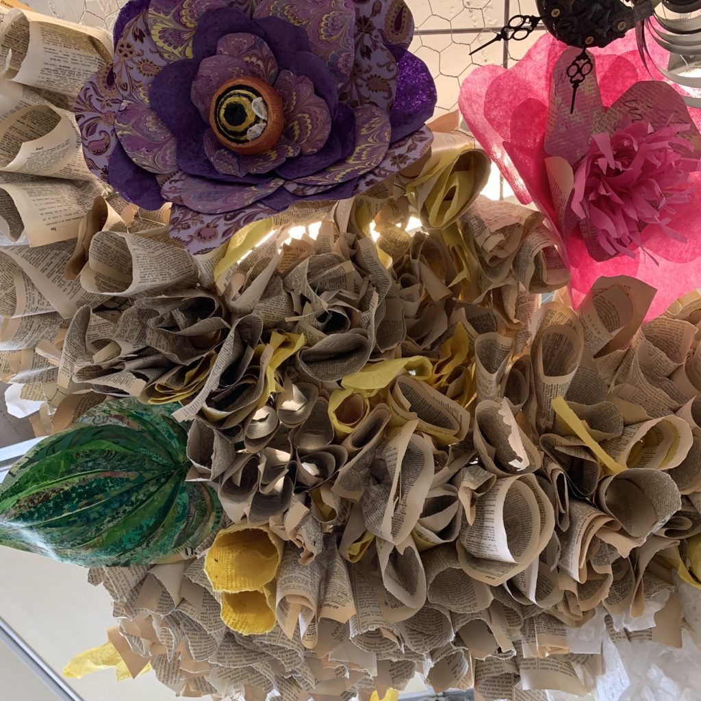 At Winter Street (Studio C6), "The Thought Hive" represents a hand-crafted, community-driven response to the new Coronavirus; artists Stacy Gresell and Lisa Morales were the creators/catalysts. 