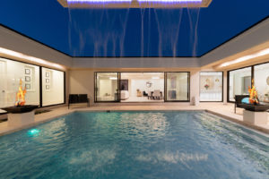 11 Inwood – custom water feature open to the night sky