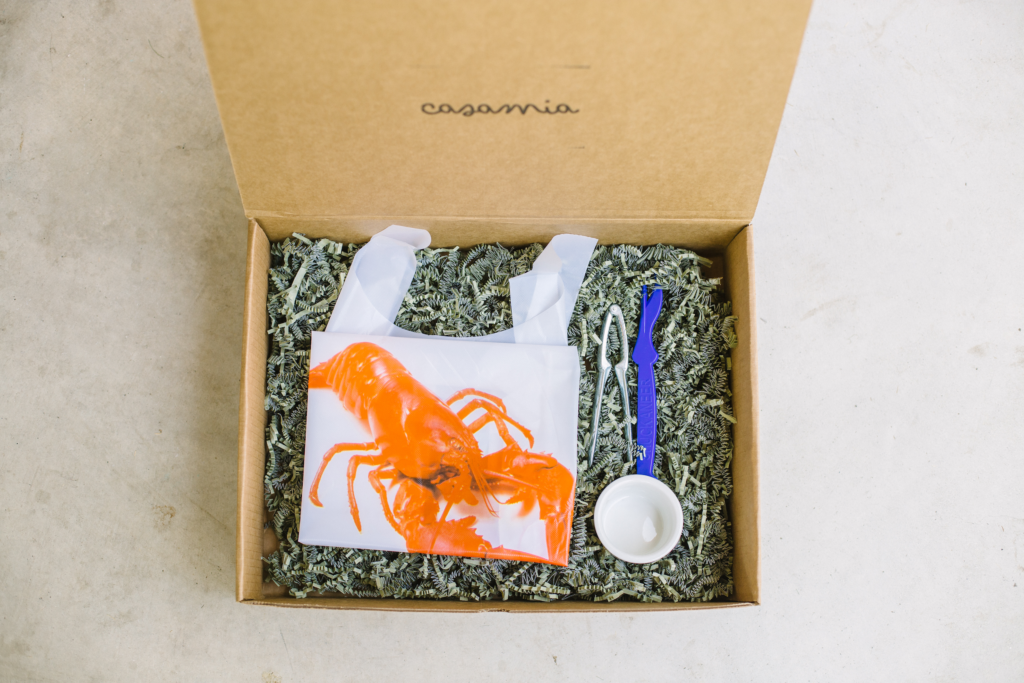 The You are my Lobster package is an add on to the Salt n Sea box, offering tools that make it easy to chow down on an authentic seafood feat.  (starting at $20)