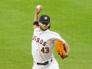 Houston Astros vs. Seattle Mariners. Lance McCullers pitches 2nd game of 2020 season a Minute Maid Park