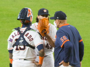 Houston Astros vs. Seattle Mariners. Lance McCullers pitches 2nd game of 2020 season a Minute Maid Park