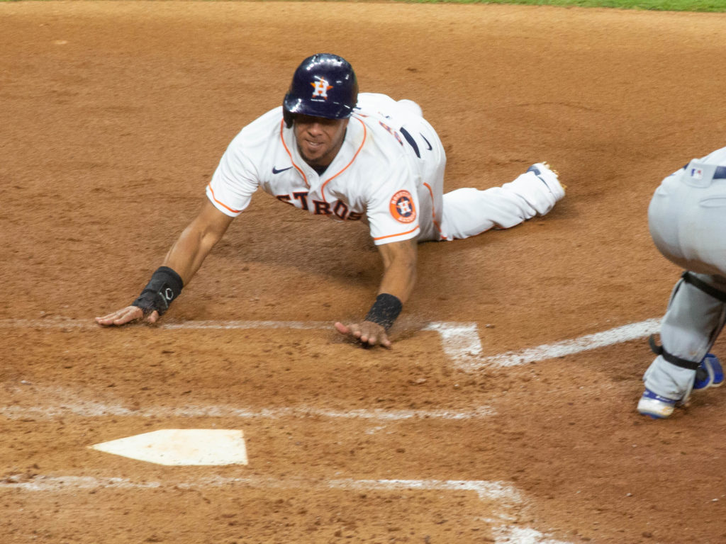 Michael Brantley CRUSHES a solo homer, bringing Astros to a 1-1