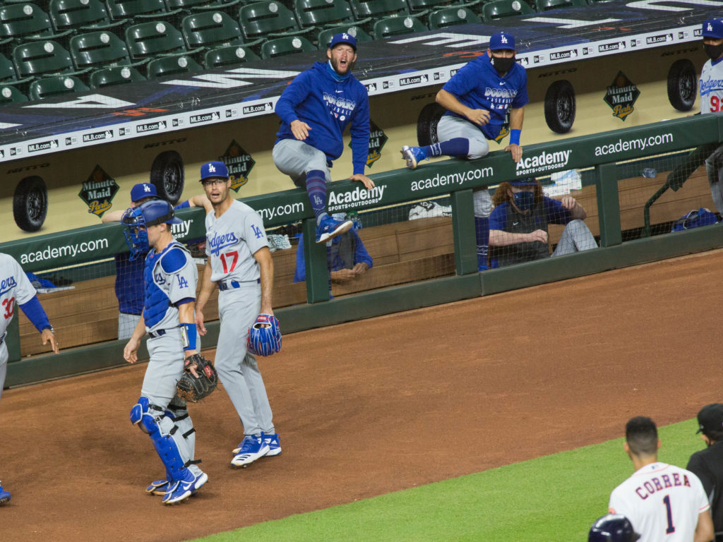 Dodgers reliever Joe Kelly had some colorful language and descriptive expressions for the Astros. (Photo by F. Carter Smith)