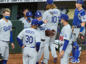 Tempers flared after AstrosÕ Carlos Correa had words with Los Angeles Dodgers pitcher Joe Kelly who appeared to throw pitches behind Alex Bregman and high and tight to Correa, emptying the benches. No punches were thrown and no one was ejected in a rematch of the 2017 World Series at Minute Maid Park.