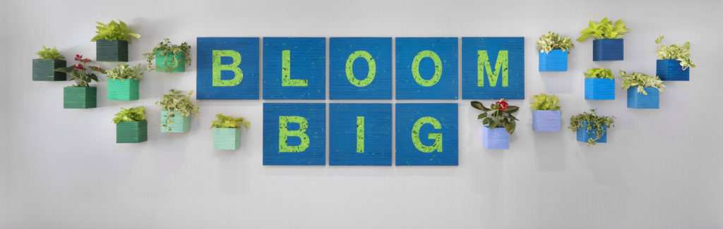 Houston contemporary artist Angela Fabbri's commissioned wall piece, "Bloom Big," is one of the calling cards of The Westin Houston Medical Center (Photo by The Westin Houston Medical Center)