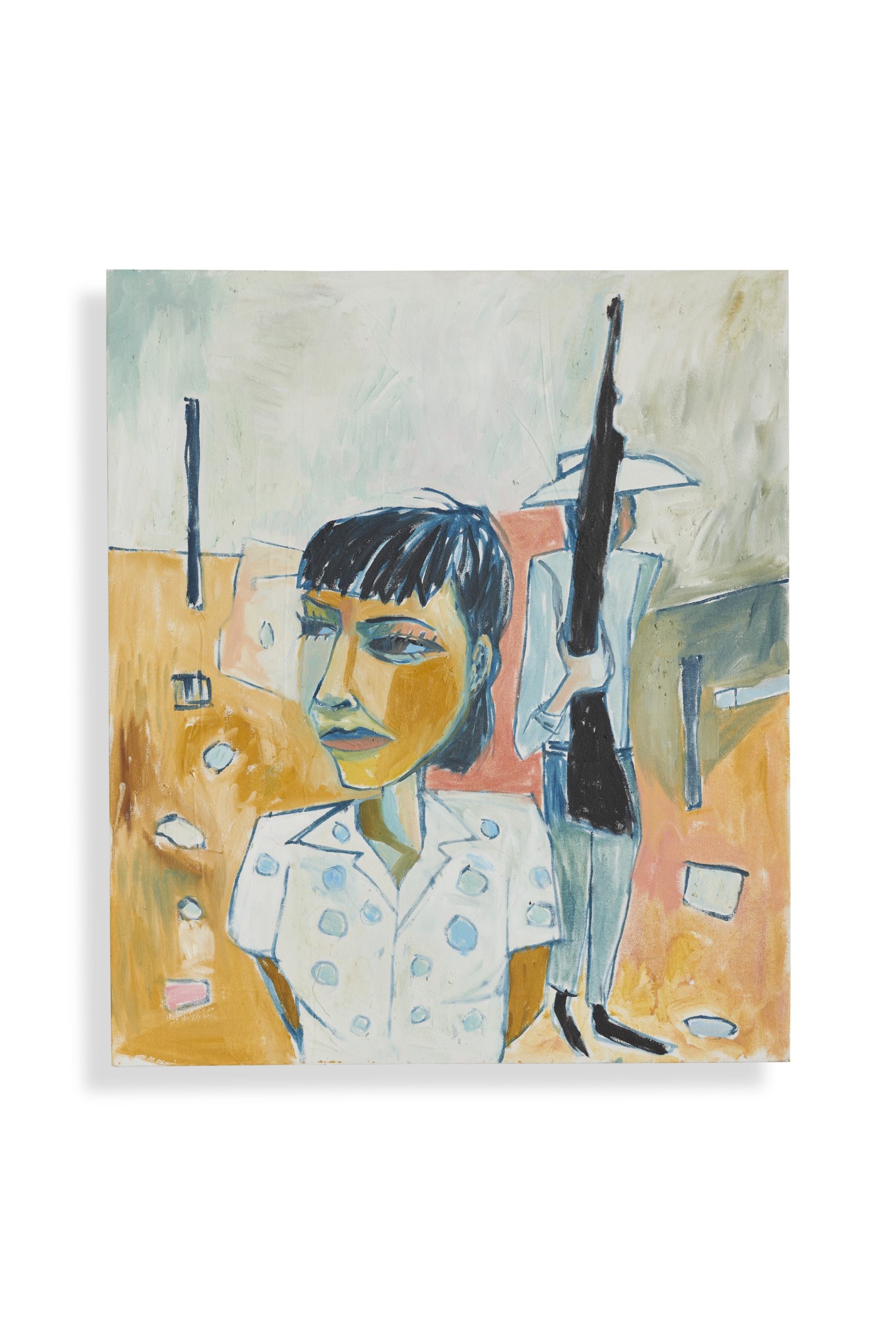 Cruz Ortiz’s “The Arrest of Patsy Tijerina,” 2020, at Nancy Littlejohn Fine Art (Artwork photo by Anthony Rathbun)