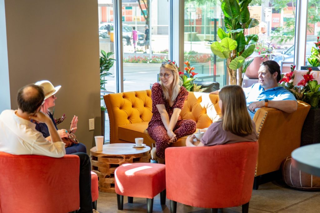 Crockett row food hall – funky new furnishings and new feel.