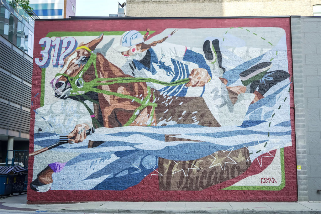Chicago artist Janson Rapisarda's (@cera_streetart) mural for the Polo initiative. (Photo by Nika Kramer)