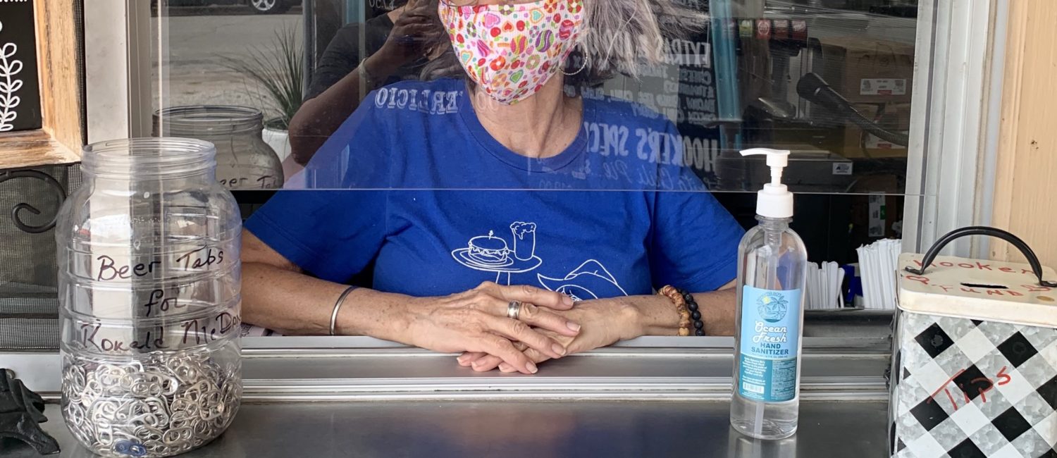 Hooker’s Grill – Mom, Kathryn Hooker now takes orders behind plexiglass