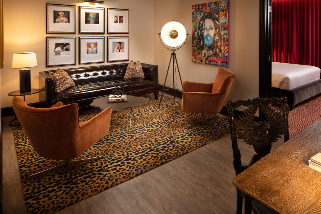 The Backstage Pass concept suite at Hotel ZaZa Austin has a vibe appropriate for the music-centric city. (Photo by Ben Garrett)