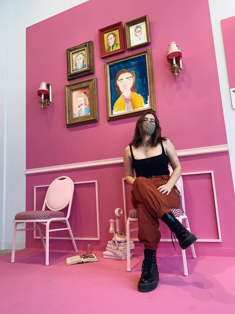 A proud Houstonian visits River Oaks District to see the "Huestone" series.