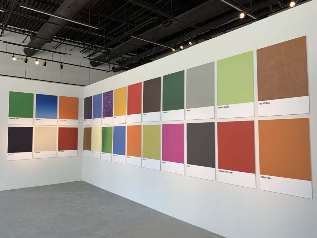 River Oaks District presents James Glassman's “Huestone" installation — 32 brilliantly colored panels that represent Houston's history.