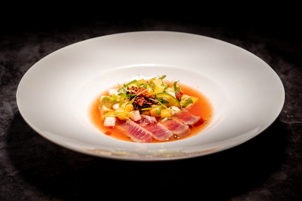 Kombu Cured Yellow Fin Ahi Tuna Crudo