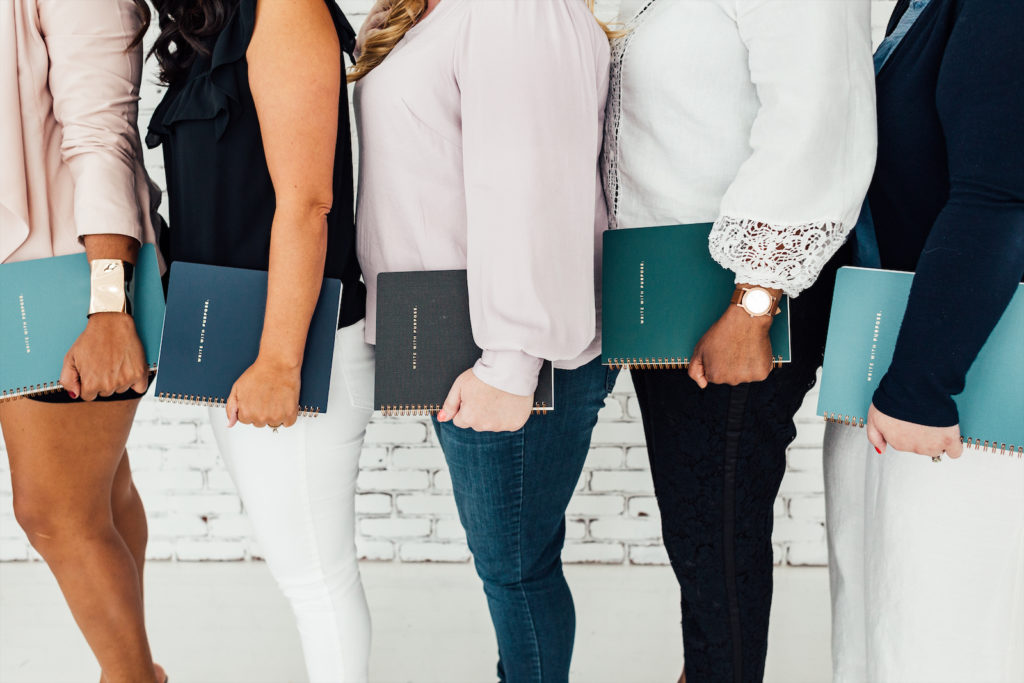 Marie Mae’s signature ‘write with purpose’ notebook in emerald green. 

