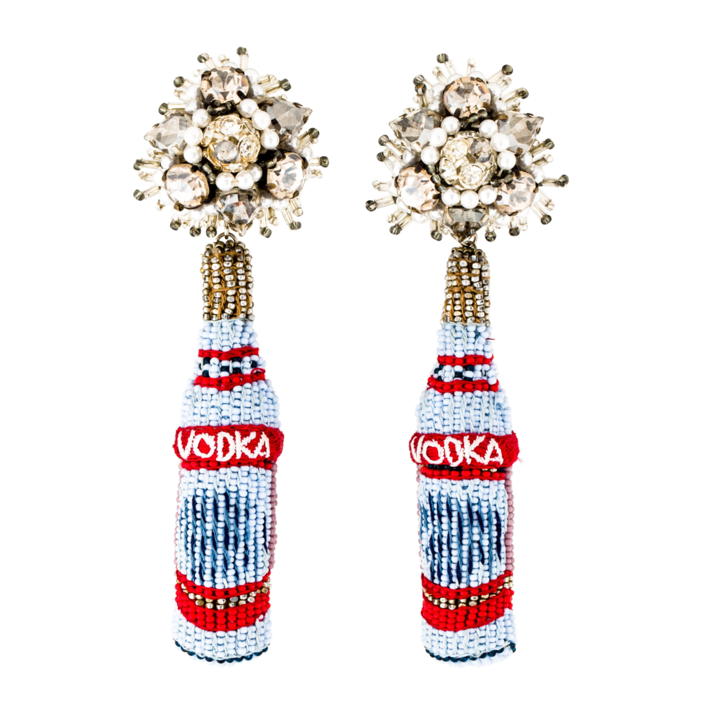 Lyndsey Zorich, founder of The Avenue, is mixing it up this holiday weekend with Mignonne Gavigan Vodka Earrings.  Whether sipping a Cosmo or a Martini, these stunners are sure to be the life of the party.