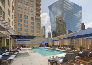 An escape from the daily stress of Dallas – the hotel’s pool.