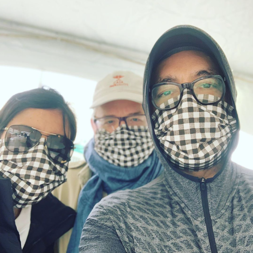 Patricia Quirino, Todd Fiscus, and Ceron grocery shopping at Central Market. (Instagram photo)