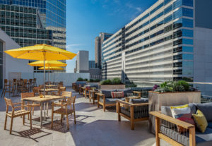 Terrace 54 Bar and Table with outdoor seating at The Westin Houston Medical Center (Photo by The Westin Houston Medical Center)