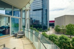 Museum Tower is one Dallas’ most coveted addresses for good reason. This is the balcony view from 1918 Olive Street No. 302.