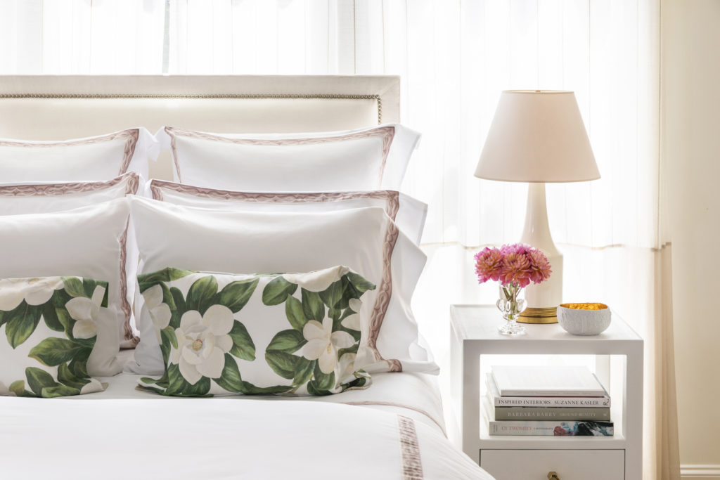 The Magnolia Collection comes in both cotton sateen and linen, woven from fine Egyptian cotton by Italian craftsmen. (Photo by Tribute Goods)
