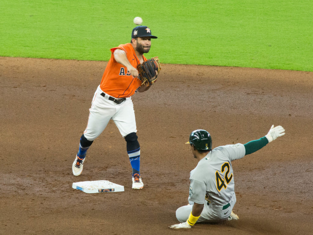 Jose Altuve is a vital part of the Astros' defense. (Photo by F. Carter Smith)