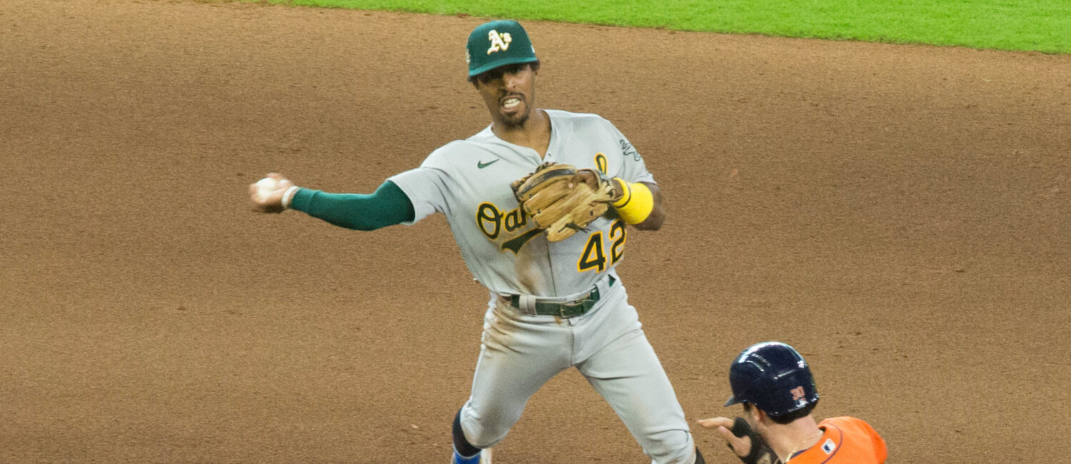 The Houston Astros and Oakland A’s played a double header in Minute Maid Park, celebrating Jackie Robinson Day the da, August 28, 2020y after walking off the field in protest of racial injustice