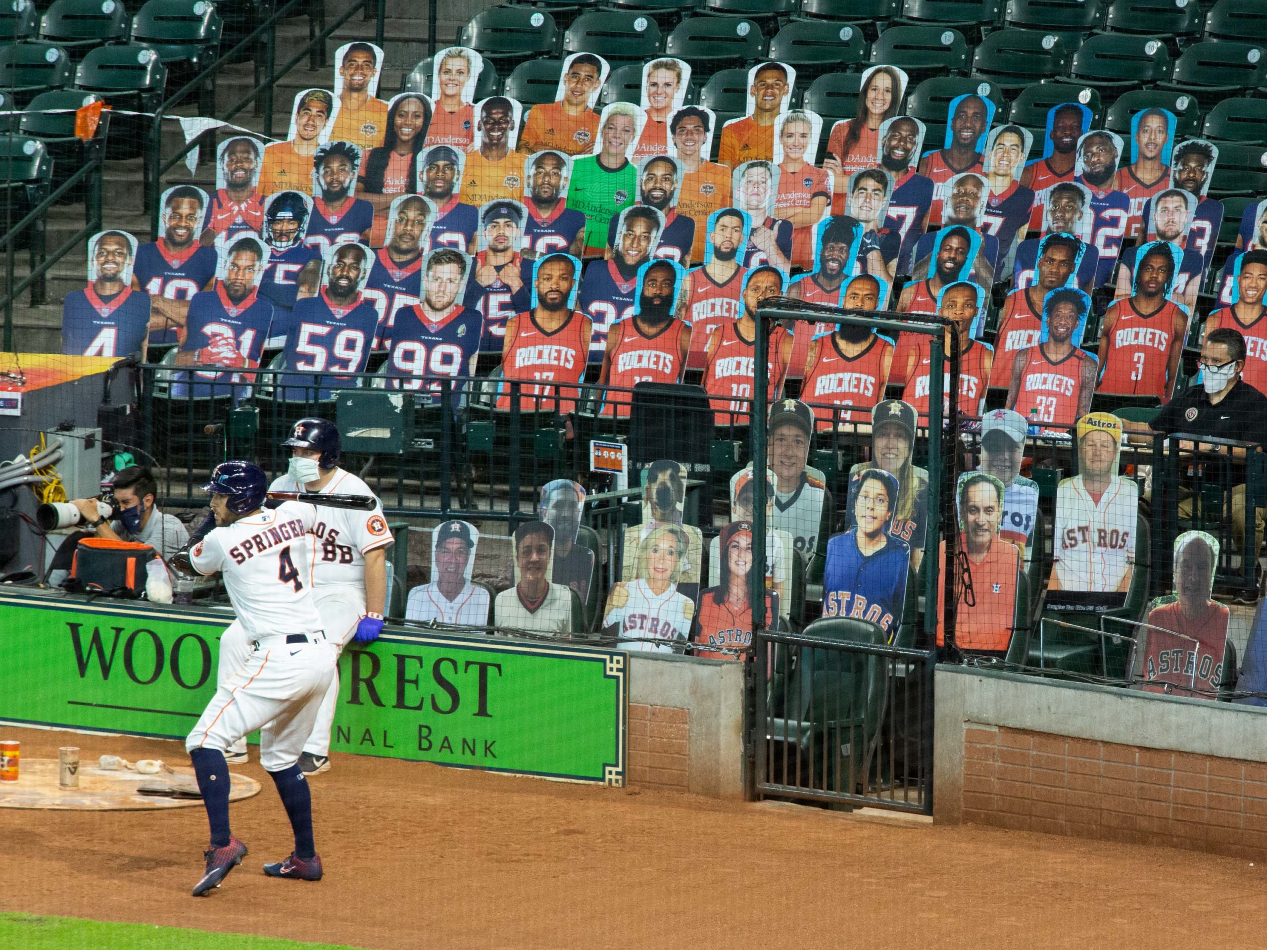 The Houston Astros and Oakland A’s played the second game of a double header in Minute Maid Park, celebrating Jackie Robinson Day after walking off the field in protest of racial injustice