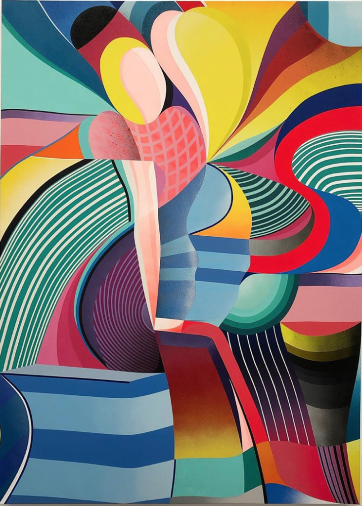 Street talent-turned-fine artist DUAL's "She Moves," 2018, at Foltz Fine Art. (Photo courtesy the artist and Foltz Fine Art) 