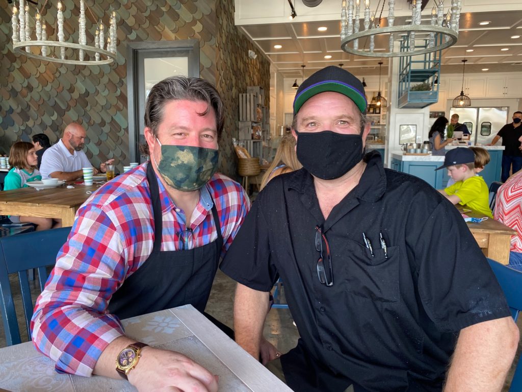 Christopher "Chico" Ramirez and Chef Scott Simonson are two of the four talented owners at White Elm Café Bakery. (Photo b, masked for COVID-19, y Shelby Hodge)