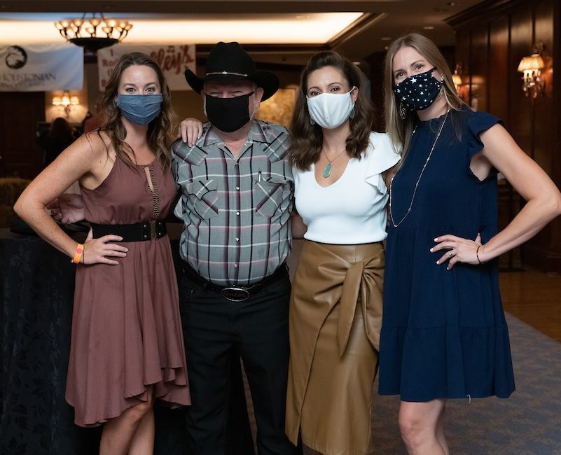 The Houstonian Urban Cowboy night Jessica Frey, Gator Conley (Cast Member), Maureen Greig, Katy McClelland (Photo by Daniel Ortiz)