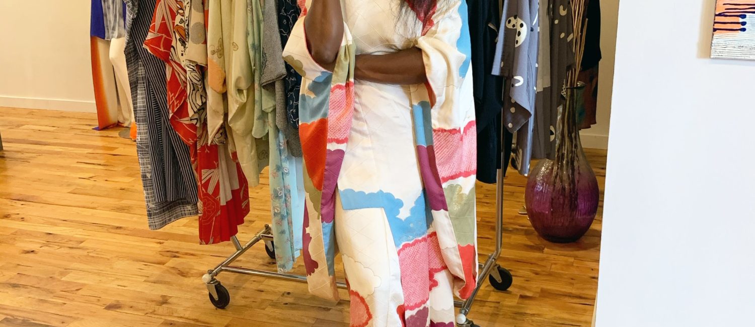 Kimono Zulu’s newest collection based on COVID-19 mask fashion is featured in The Pop-Up Co-Op’s fundraiser.