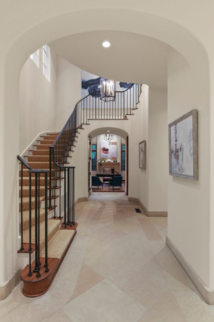 European spiral staircase.