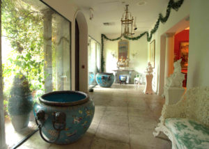 The entryway to East & Orient was decorated with ancient objects from around the globe.