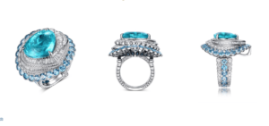 Fabergé x James Ganh White Gold Trillion Cut Paraiba Tourmaline and Diamond Transformable Ring and Pendant