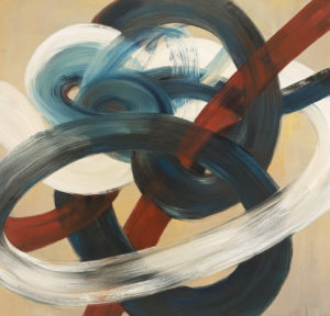 Sydney Yeager’s oil on linen “Vortex,” 2020, showcased in Laura Rathe Fine Art’s new River Oaks District gallery, its second Houston location. (Photo courtesy the artist and Laura Rathe Fine Art)