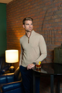 Tan Zip Sweater from Balani Custom Clothiers (Courtesy photo)